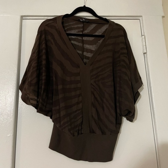 Express Brown Sheer Flowy Top Size X Small - Picture 1 of 7